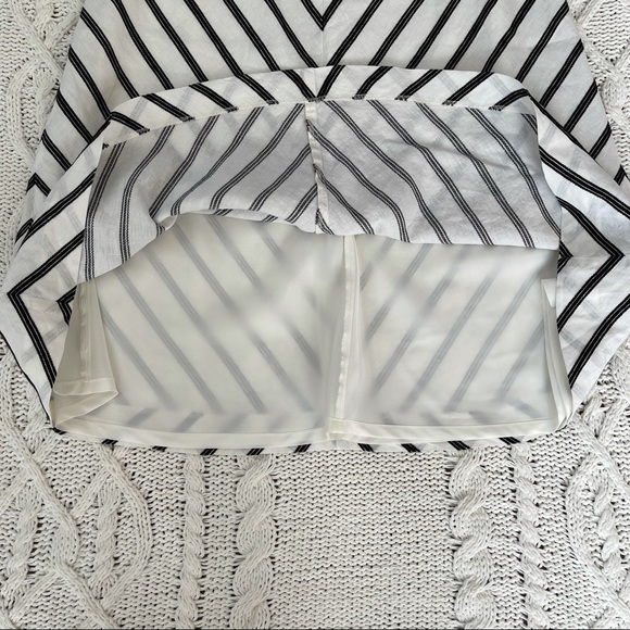 Talbots Linen Blend Black & White Midi Skirt - Picture 5 of 10